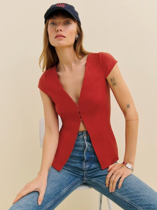 Reformation Caily Top Sundried Tomato - Picture 1 of 3